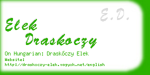 elek draskoczy business card